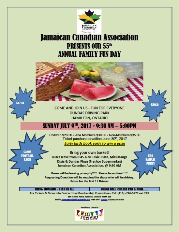 Jamaican Canadian Association » JCA ANNUAL FAMILY FUN DAY