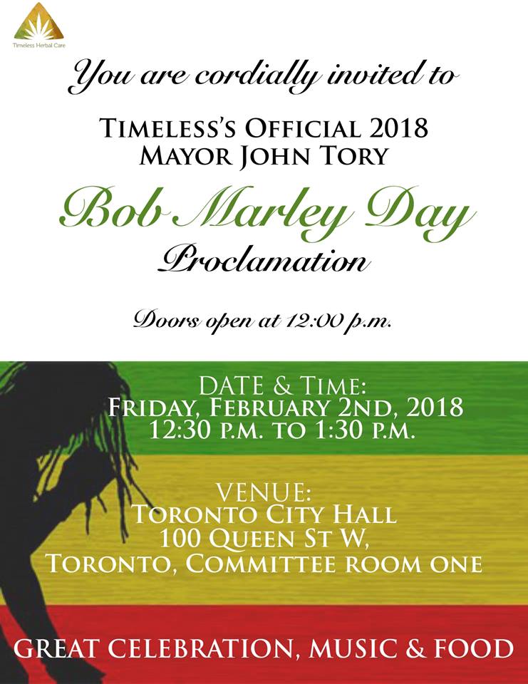 bob marley day invitation